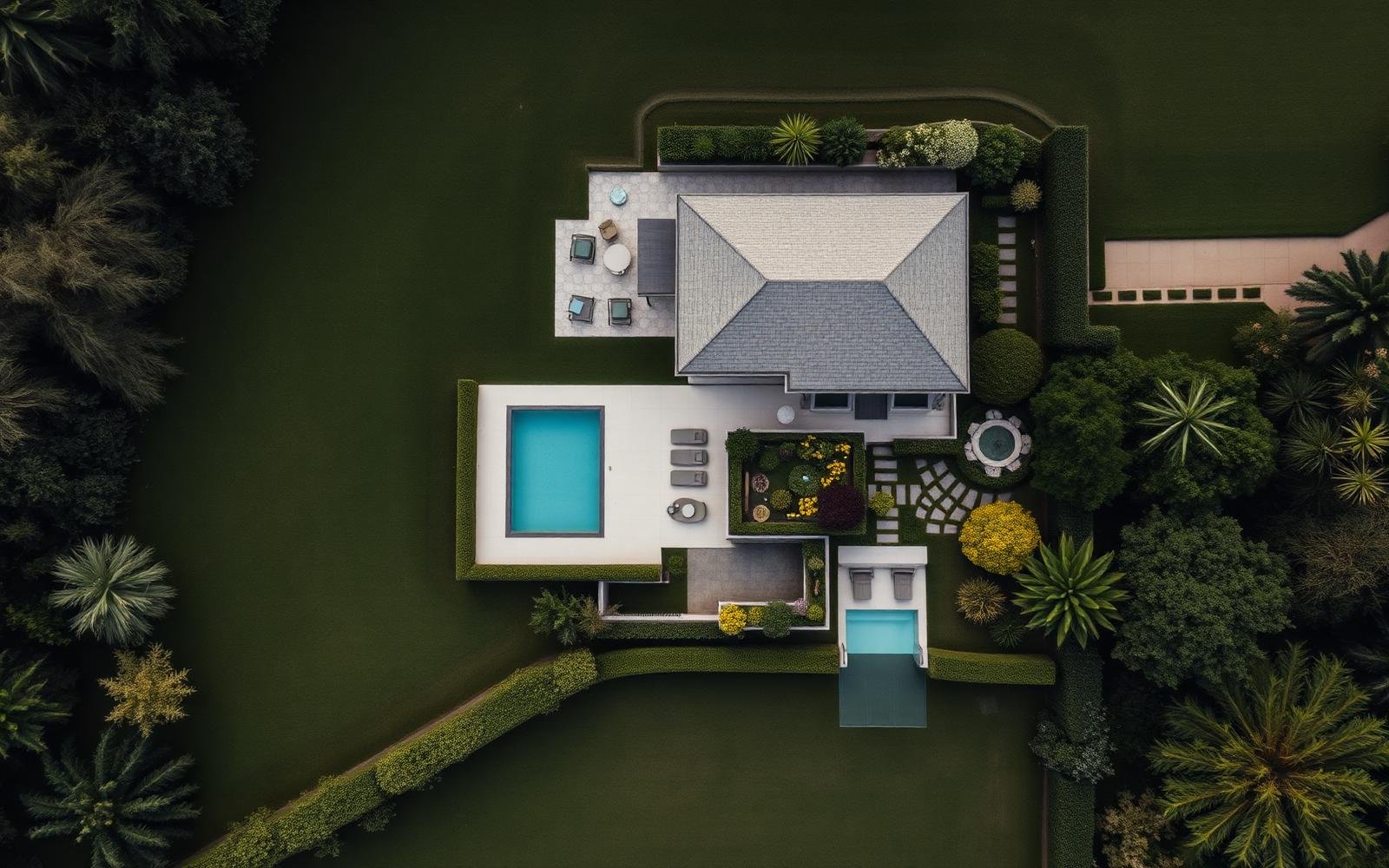 Aerial view of the neighbourhood